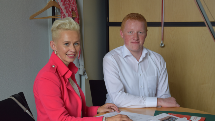 Silvia Breher mit Georg Fangmann bei Jugend und Parlament